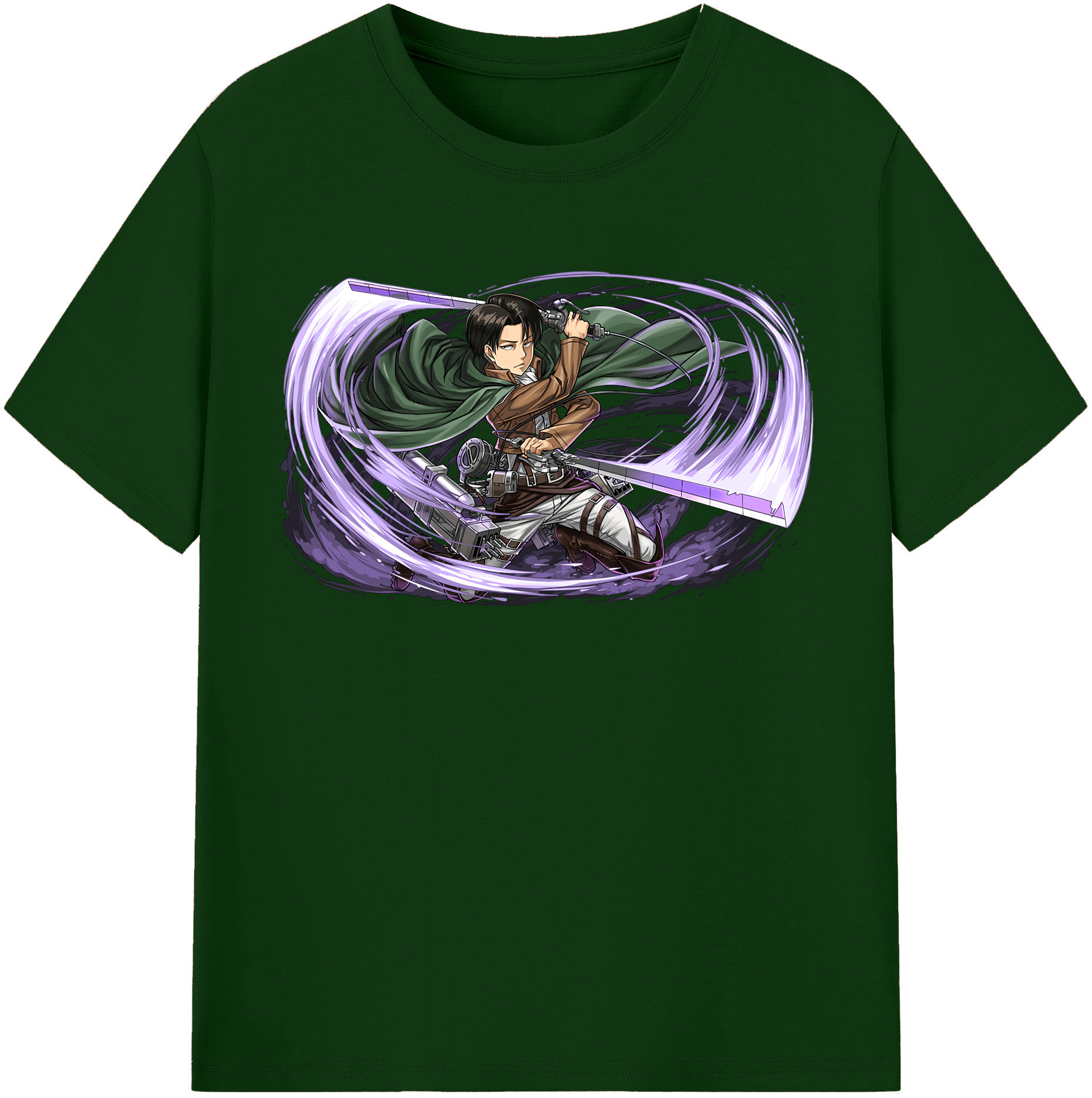 （画像用） 進撃の巨人 リヴァイ·アッカーマン Attack on Titan Levi Ackerman 綿100％半袖Tシャツ（フロントプリント）